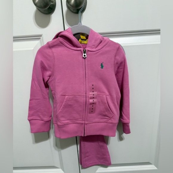 NEW! Polo Ralph Lauren Pink Hoodie and Pants Set
